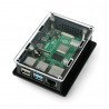 Raspberry Pi 4B box V2 for DIN rail - black and transparent - zdjęcie 1