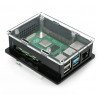 Raspberry Pi 4B box V2 for DIN rail - black and transparent - zdjęcie 2