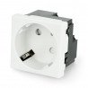 Flush-mounted socket 230V single 45x45mm toolless 16A Schuko - white - zdjęcie 1