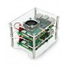 Two Raspberry enclosure Pi 4B/3B+/3B/2B/Zero - with two fans - open V2 transparent - zdjęcie 5