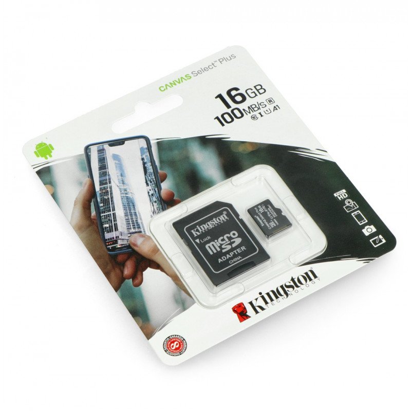 Kingston Canvas Select Plus microSD HC 16GB 100MB/s + adapter
