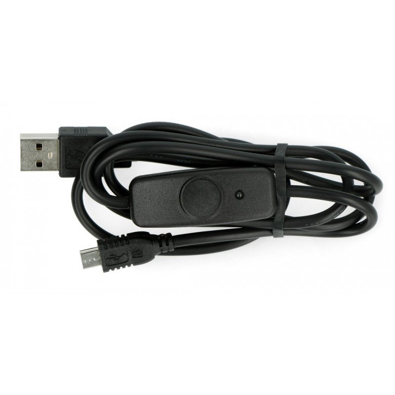 MicroUSB cable with On/Off switch black - 1m