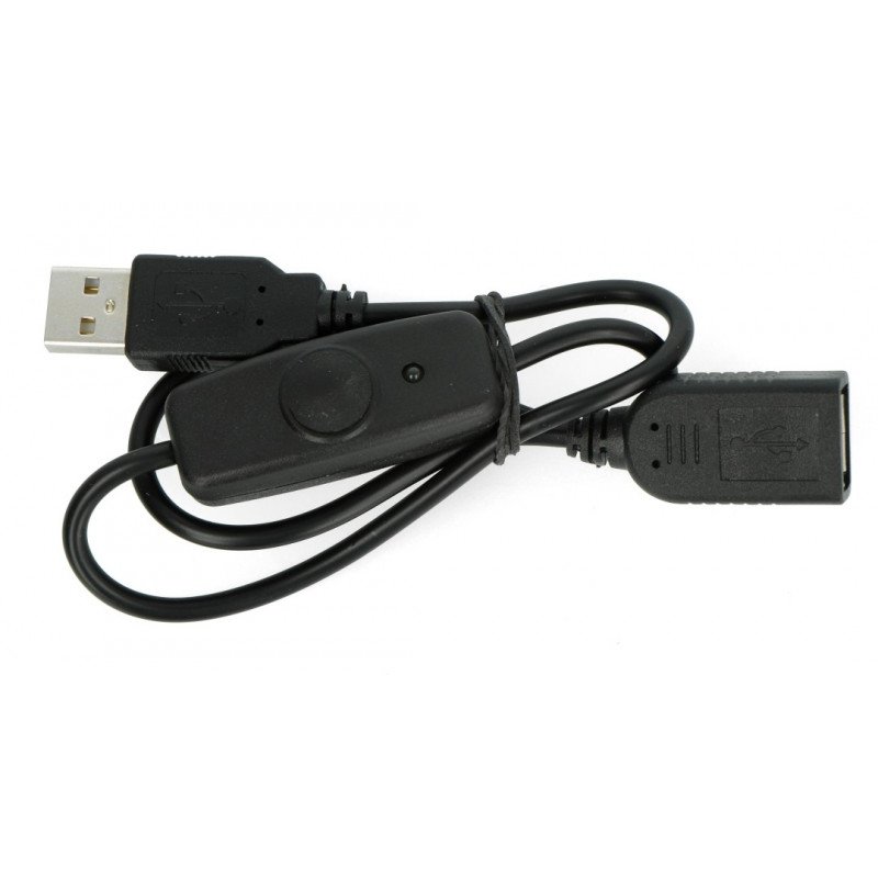 USB extender A - A with On/Off switch black - 0.5m