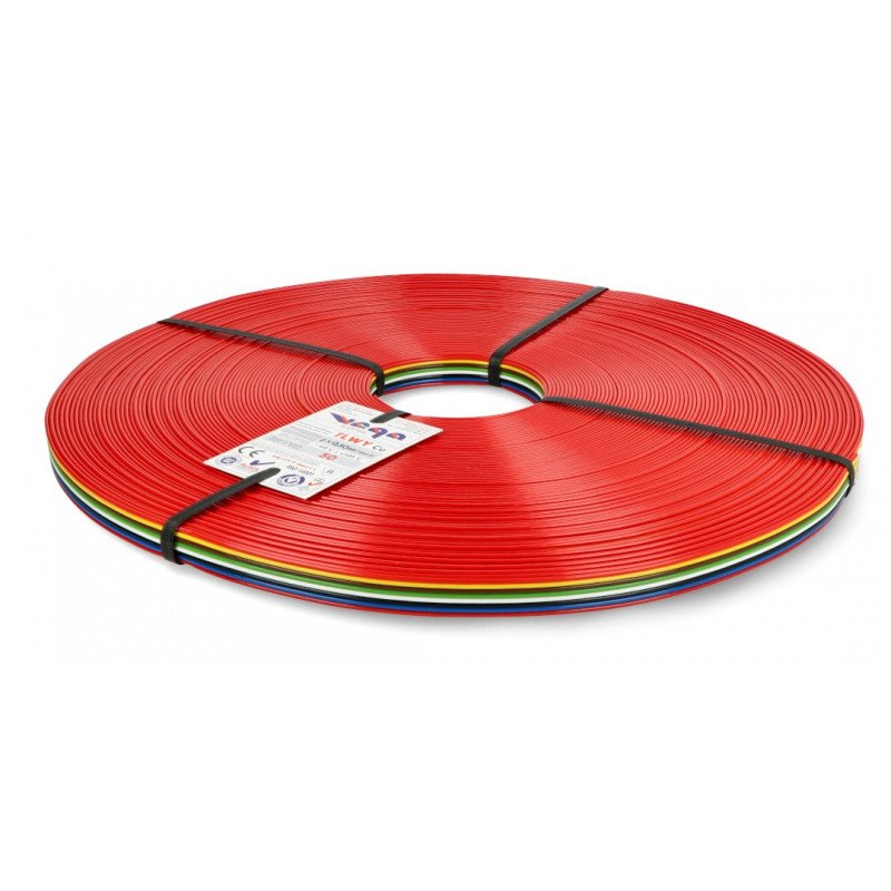 Ribbon cable TLWY - 8x0.50mm²/AWG 20 - multicoloured - 50m