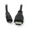 MicroHDMI cable - HDMI - original for Raspberry Pi 4 - 2m - black - zdjęcie 1