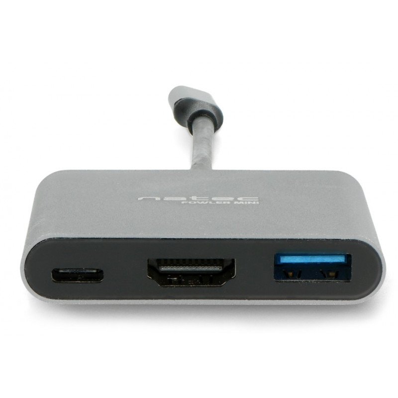 Hub - Multiport Natec Fowler Mini - USB-C PD HDMI - Grey