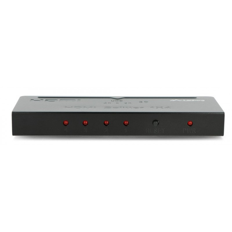 Lanberg HDMI Splitter - 4x HDMI 4K + power supply - black
