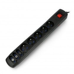 Power strip with Armac R8 protection black - 8 sockets - 1.5m
