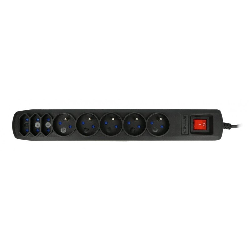 Power strip with Armac R8 protection black - 8 sockets - 1.5m