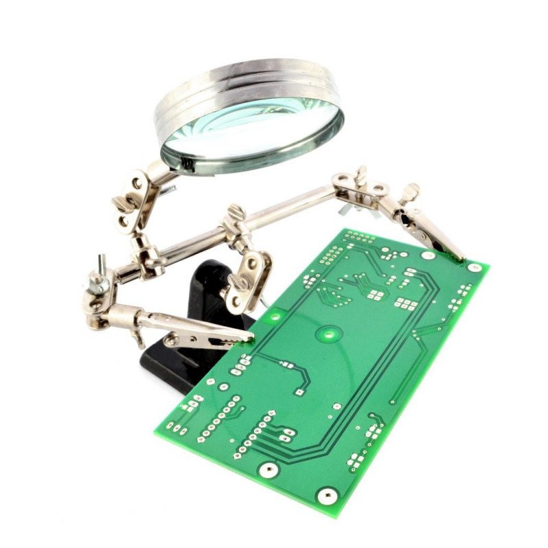 Mounting bracket with magnifying glass - third hand