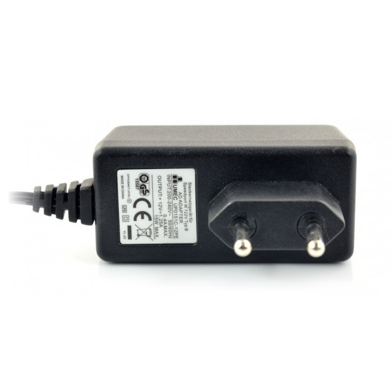 Switching power supply 12V / 1,25A - DC 5,5 / 2,5 mm connector