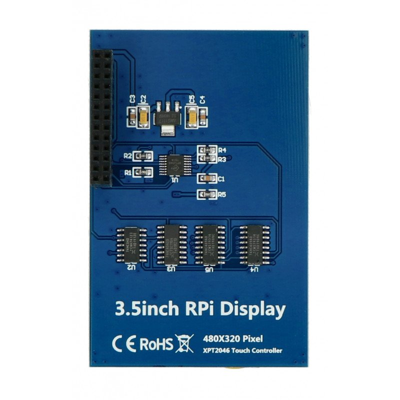 Touch screen - resistance LCD TFT 3.5'' 320x240px for Raspberry Pi 4B/3B+/3B - SPI GPIO