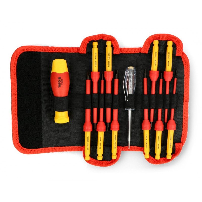 Set VDE insulated screwdriver with 10 Yato YT-28290 bits
