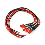 LED 5mm 12V with resistor and wire - red