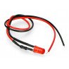 LED 5mm 12V with resistor and wire - red - zdjęcie 3