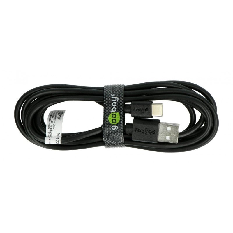 Goobay cable USB A 2.0 - USB C black - 2m