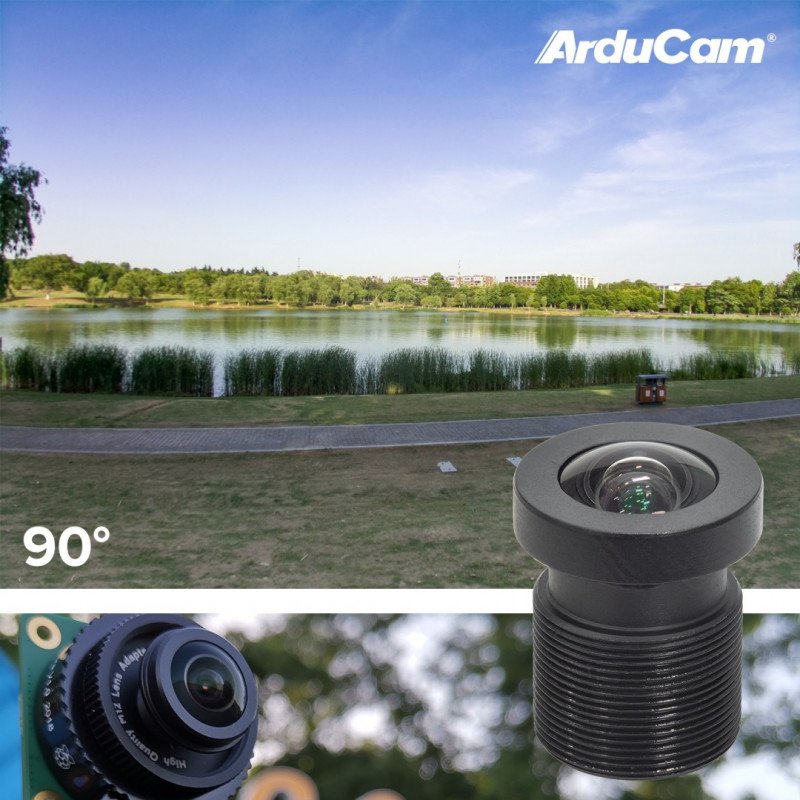 M12 20° - 180° lens set for Raspberry camera + CS and C-CS adapter - 5pcs.