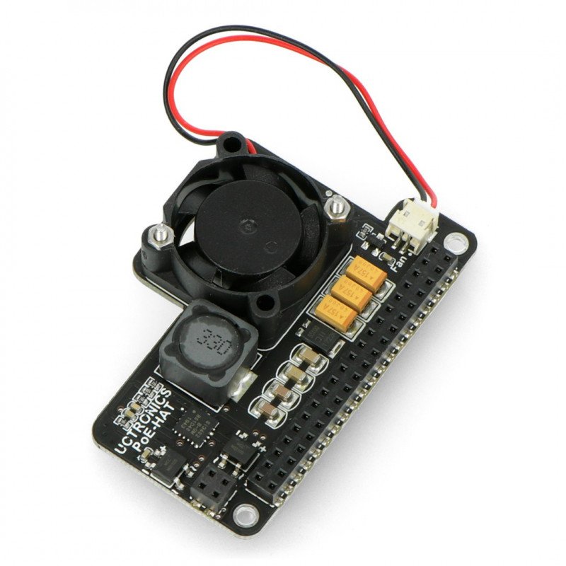 UCTRONICS Mini PoE Hat - PoE power module for Raspberry Pi 4B/3B+/3B + fan