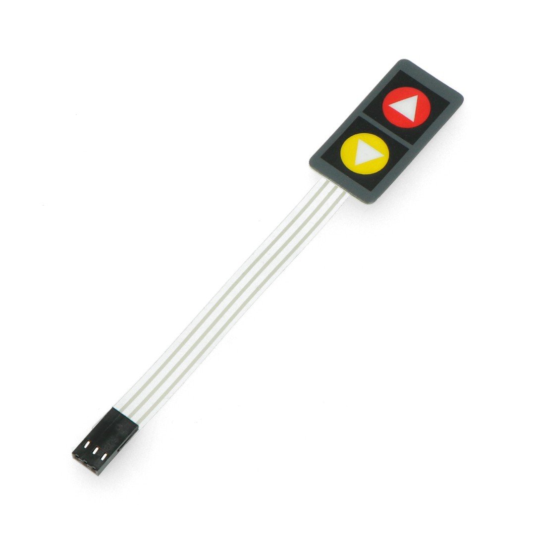 Membrane keypad - 2 coloured buttons with arrows - self-adhesive