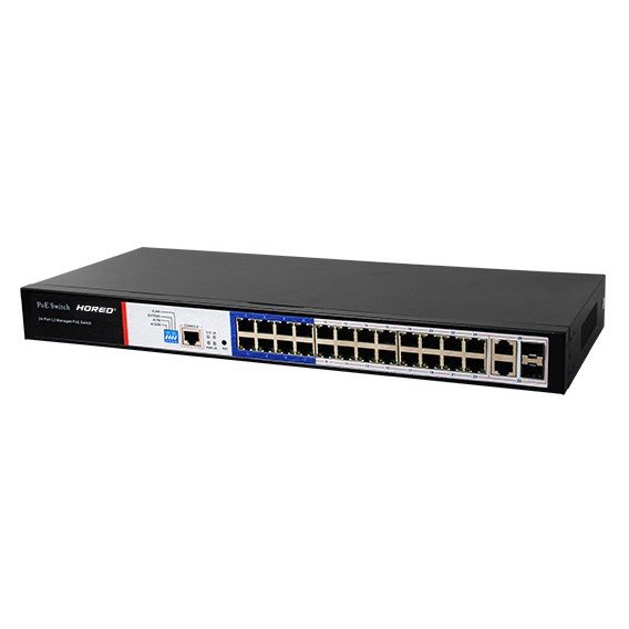 Switch PoE Hored PS3024S 24 ports 100Mbps + 2 ports 1000Mbps