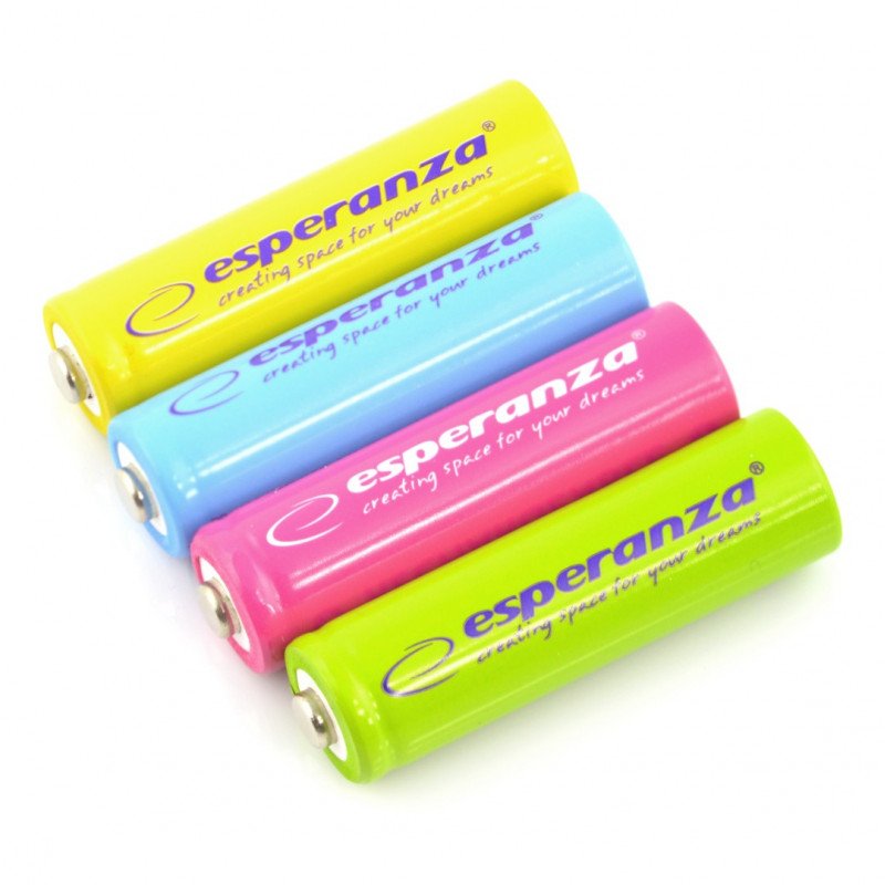 Esperanza R6 AA Ni-MH 2000mAh coloured rechargeable batteries - 4 pcs.