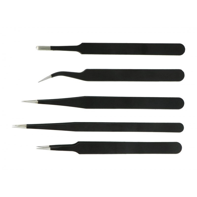 Set of Yihua anti-static tweezers - 5pcs.
