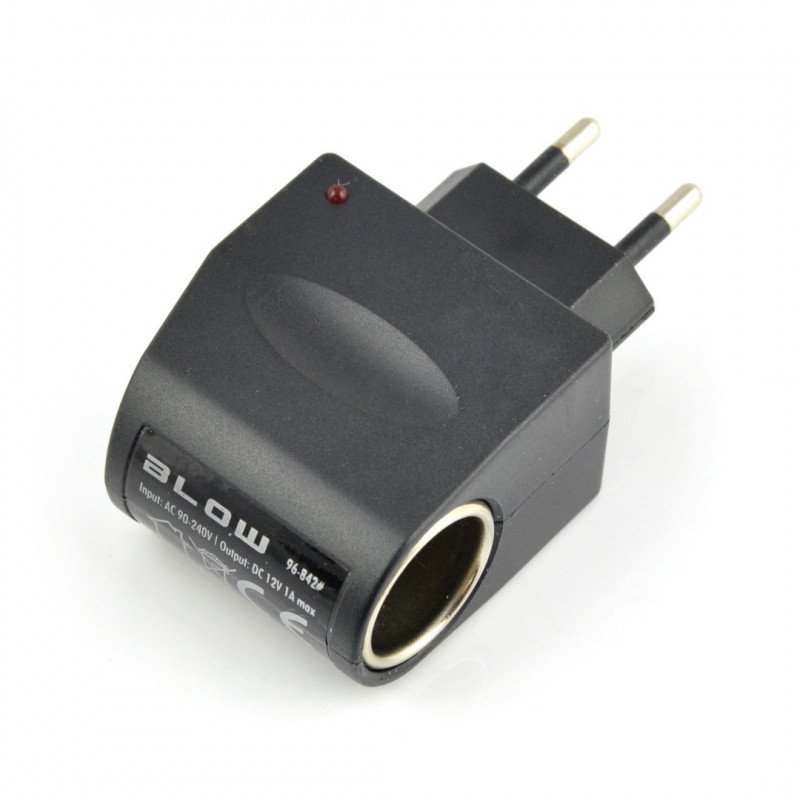 Voltage adapter 230V/12V with lighter clip - 1A