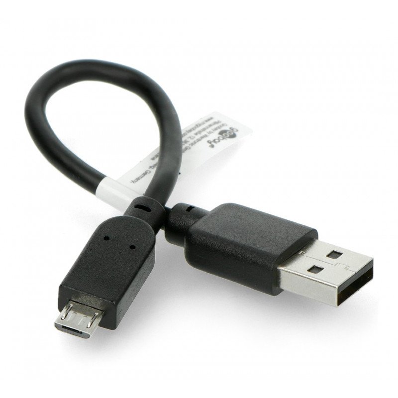 USB 2.0 Hi-Speed microUSB cable 0.15 m, Black
