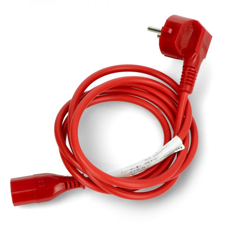 CEE 7/7 power cable - red