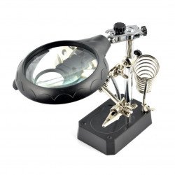 Handle with magnifying glass and LED light - Third hand TE-800