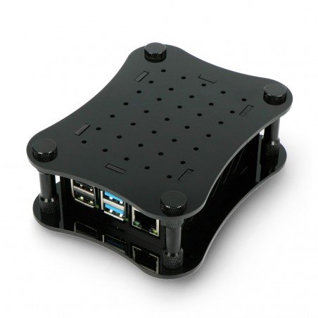 Case for Raspberry Pi 4B and for Allo DigiOne - acrylic - black Case for Raspberry Pi 4B and for Allo DigiOne - acrylic - black