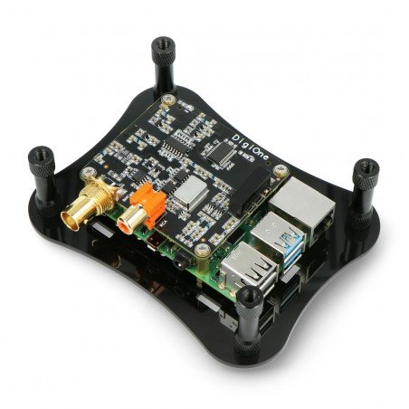 Case for Raspberry Pi 4B and for Allo DigiOne - acrylic - black Case for Raspberry Pi 4B and for Allo DigiOne - acrylic - black