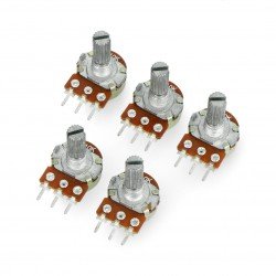 Rotary potentiometer 10kΩ logarithmic 1/8W - 5pcs.