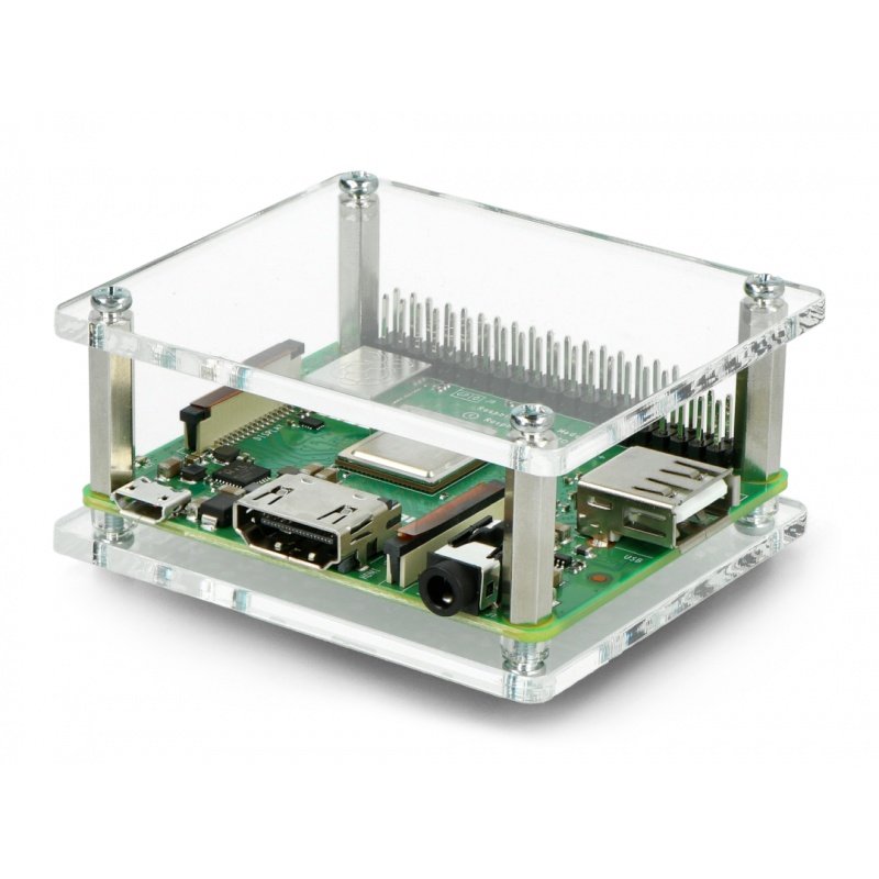 V 5PCS Transparent Clear ABS Plastic Case Box Enclosure for Raspberry Pi 2 B /B 