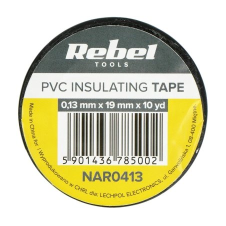 Insulating tape Rebel 0,13x19mm x 9,14m black Insulating tape Rebel 0,13x19mm x 9,14m black