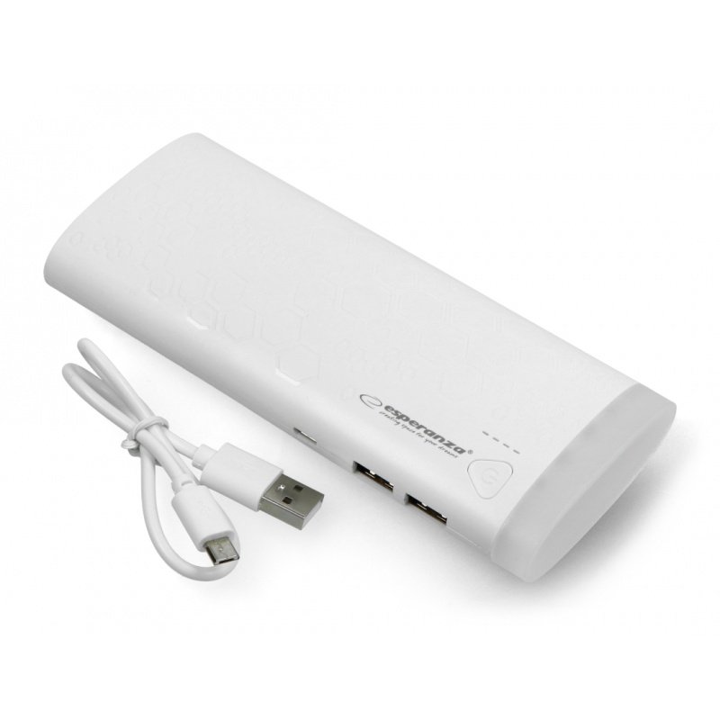 Mobile battery PowerBank Esperanza EMP114W 10000mAh - white