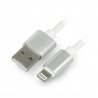 Silicone USB A - Lightning cable for iPhone / iPad / iPod - 1.5m white - zdjęcie 1