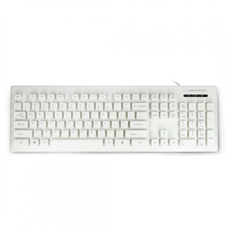 Waterproof keyboard USB Esperanza EK130W Singapore - white