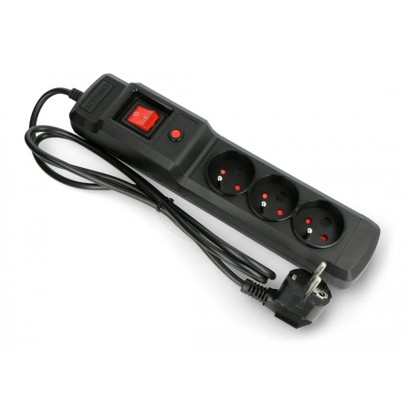 Power strip with protection Armac Multi M3 black - 3 sockets -