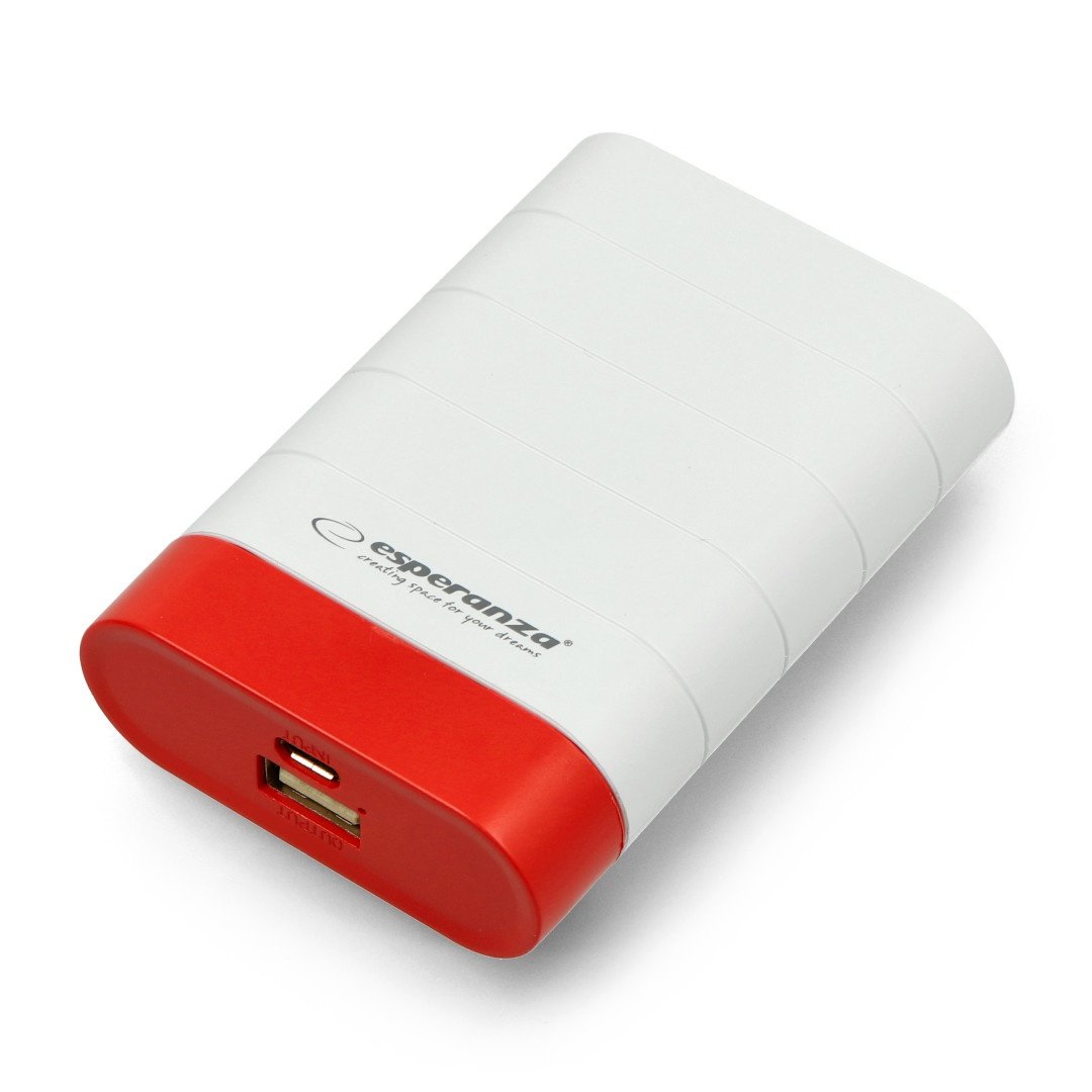 Mobile battery PowerBank Esperanza EMP110WR Graviton 4800mAh - white-red