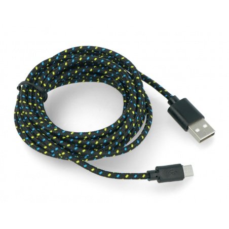 MicroUSB B to A braided cable 3m