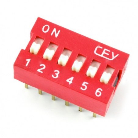 6 pole DIP switch - red - 5 pcs. 6 pole DIP switch - red - 5 pcs.