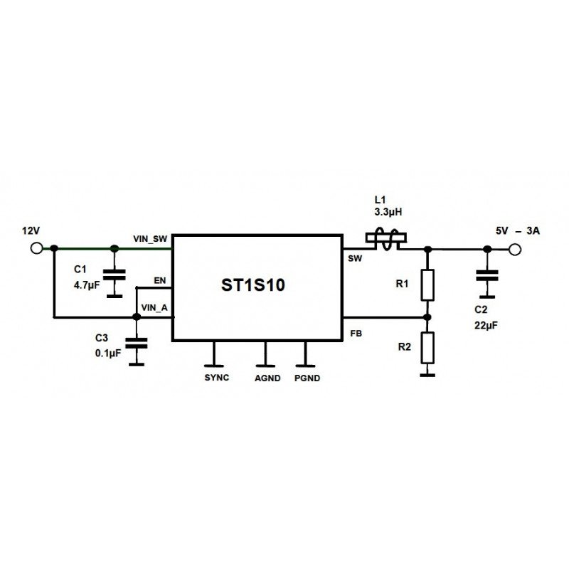 Switching regulator ST1S10PHR