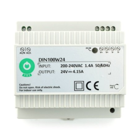 Power supply DIN100W24 for DIN rail - 24V / 4,15A / 100W Power supply DIN100W24 for DIN rail - 24V / 4,15A / 100W