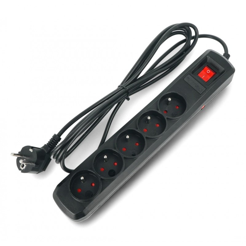 Power strip with protection Armac A5 black - 5 sockets - 3m