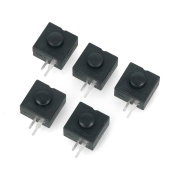 Bistable switch ON-OFF PB-12A, round 30V/1A - black - 5pcs.