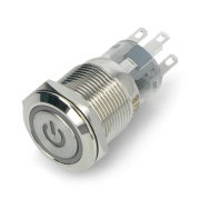 ON-OFF switch monostable - flat - blue - 12V