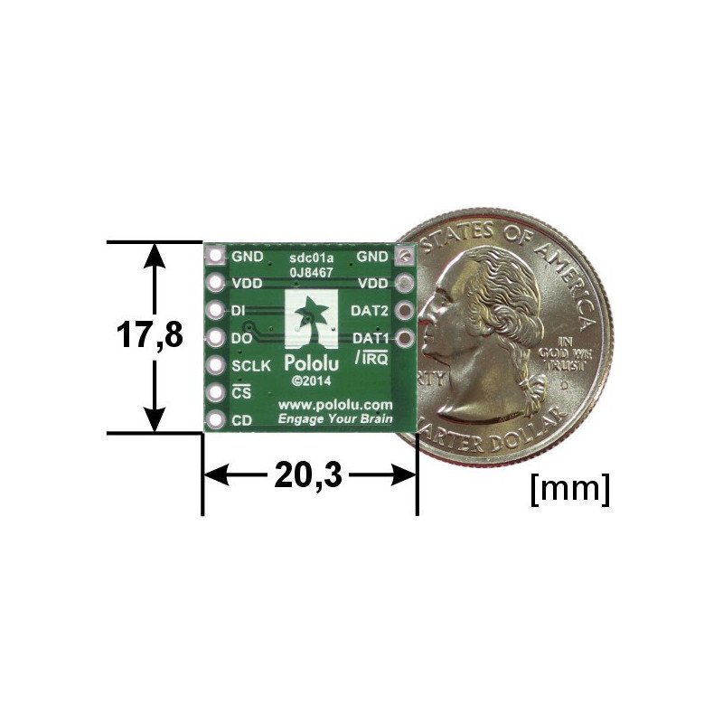 MicroSD card reader module - Pololu 2597