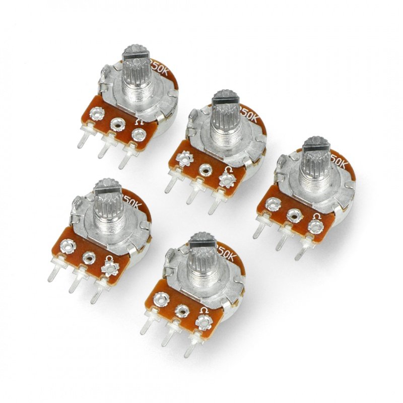 1/2/5PCS B100K OHM WH148 15MM Shaft 3 Pins Rotary Potentiometer with Cap 