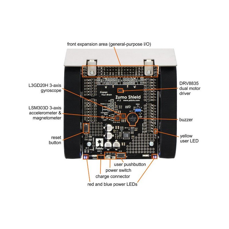 Zumo - minisumo robot for Arduino v1.2 - complex - Polol 2510